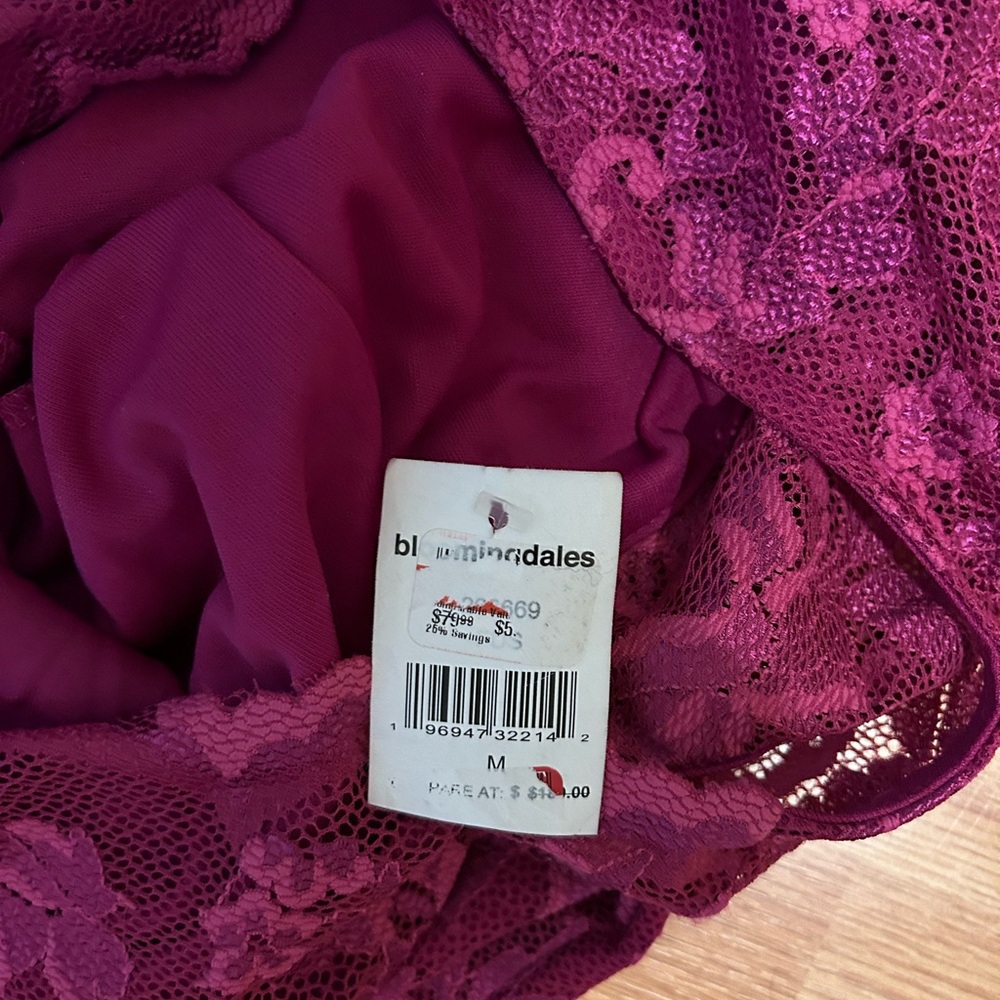 MARINA Fuchsia Lace Midi Dress medium - Picture 2 of 3